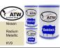 Preview: Nissan, Radium Metallic, KV9: 500ml Lackdose + 500ml Klarlack + 250ml Härter - Set, von ATW Autoteile West.